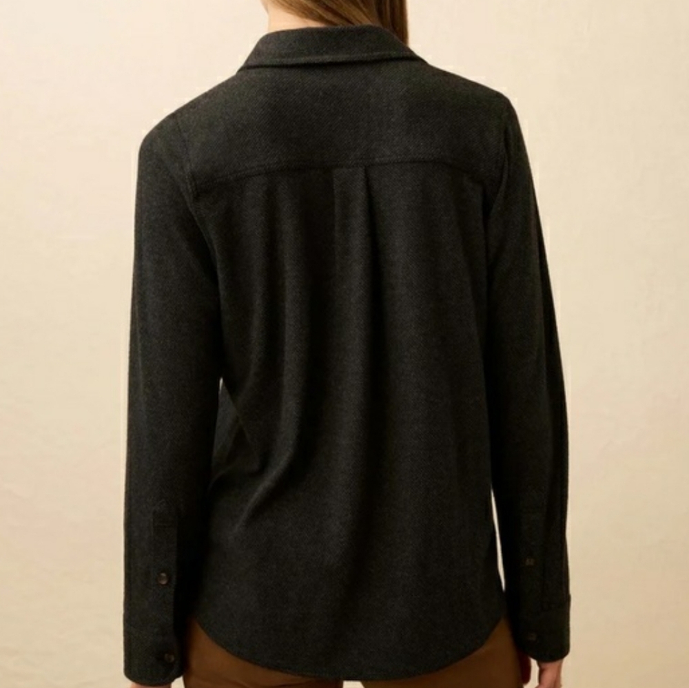 Faherty Legend Sweater Shirt In Heathered Black Twill - Picture 2 of 8